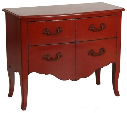 Комод из дерева средний Флоранс красный