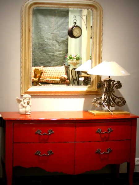 Комод красный Флоранс с ящиками