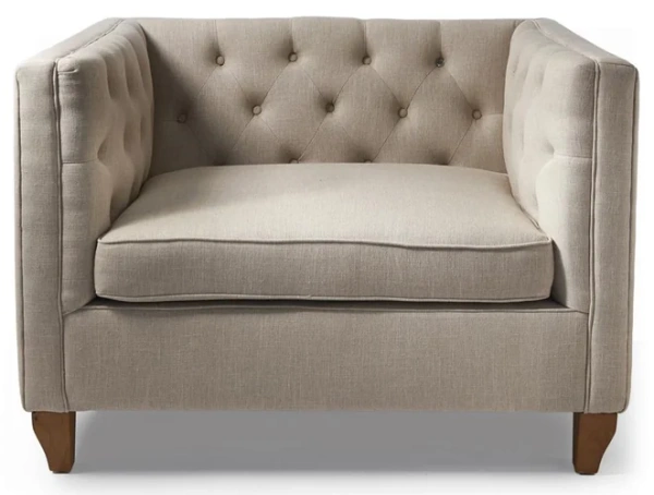 Диванчик для двоих Манхэттен бежевый, лен